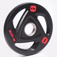 China Standard Weight Lifting Barbell Rubber Black Bumper Three Hole Plate manufacturer