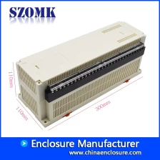 China 300 * 110 * 110mm Neues Design Din Rail Gehäuse ABS Kunststoff PLC Control Box mit Klemmenblöcken 29P / AK-P-23a Hersteller