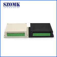 China ABS plastic din rail casing szomk box housing with terminal block for PLC AK-P-08a 145*90*40mm manufacturer