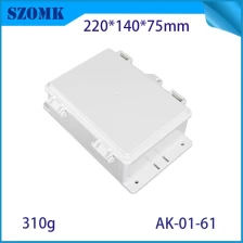 China IP66 AK-01-61 220*140*75 mm ABS Kunststoff Stromversorgungssicherheit Überwachung Wasserdichte Kasten Elektronische Instrumentengehäuse im Freien im Außenscharnier Flip Cover Regenfischauslassbox Hersteller