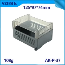 China SZOMK Din Rail control box clear lid enclosure AK-P-37 125*90*72mm manufacturer