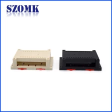 China Electronic abs control enclosure plastic housing din rail box from SZOMK with terminal block AK-P-06b 145*90*40MM manufacturer