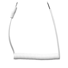 porcelana 1M Cable de audio en espiral de 3,5 mm no estéreo jack Enrollado Macho recto pur cable blanco fabricante
