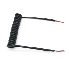China 26 AWG stranded bare copper black 3 core flex coiled retractable cable manufacturer