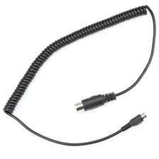 China 4 5 6 core straight male curly cord cable 6 FT Mini din cable black manufacturer