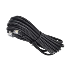 China 4 core 24 AWG 26 AWG 28 AWG round type overmold rj11 6p4c telephone phone cord black color manufacturer