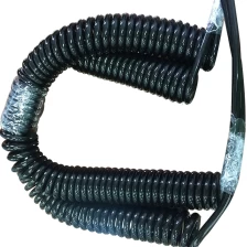 China 4 core 5 core tinned copper stranded 22 AWG gloss black pu jacket curly cable manufacturer