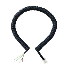 China 4 core 6 core RJ9 RJ10 RJ11 RJ12 4P4C 6P4C 6P6C modular plug flat telephone coiled cord,telphone spiral cable manufacturer
