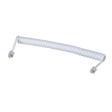 porcelana Cable de bobina de teléfono blanco material de pp de 4 núcleos cable 6p4c chapado en oro fabricante