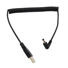 China 6ft Spring Coiled USB 2.0 A Male Plug to 90 degree right Angle DC Power Cable manufacturer