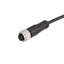 China A Coding Female Straight Connector Assembly molded 1 M AWG 22 M12 4 pin PVC PUR Cable manufacturer