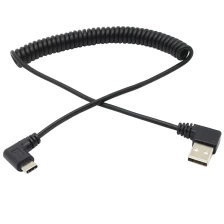 China Black 4 core tpu sheath left right angle usb to 90 degree usb type c coiled cable manufacturer