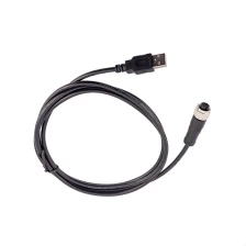 China Black PVC PUR M12 male female 4 5 Pin to USB Cables manufacturer