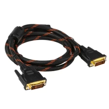 China Black gold plated Nylon braided 1.5m 24+1 28AWG DVI to DVI cable monitor cable manufacturer