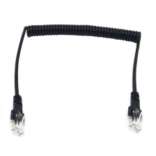 China Black pvc pur 8 core cat5 rj45 unshield coiled ethernet cable manufacturer