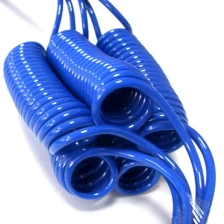 China Blue 5 core 6 core 7 core pvc pur shield braid curly cord cable 2 Meters length manufacturer