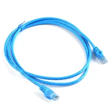 China Cat6e RJ45 plug 4pair 8 core 24 AWG bare copper stranded patch cord cable blue color 2 M manufacturer