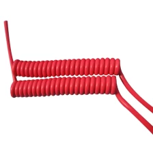 China China Manufactured 5 core Red Spiral Cable  5 mm Diameter stretch length 2 M manufacturer