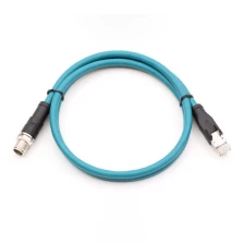 China Custom 4 core or 8 core A D X code pair twisted M12 M8 to RJ45 Cat5e CAT6A ethernet cable manufacturer