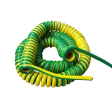 China Customized 18 AWG stranded bare copper yellow green 7 wire coiled cable manufacturer