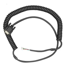 China Customized 7 core 9 core DB9 male to terminal black curly cable manufacturer