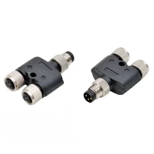 China Factory offer M8 3 pin 4 pin male to female splitter Y type connector manufacturer