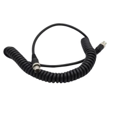 China GX16 5 core 5 pin male straight connector good flexible pu coil cable manufacturer