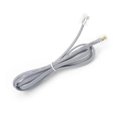 China Grey color 4 core straight RJ9 4p4c modular plug 26 AWG flat telephone wire cable manufacturer