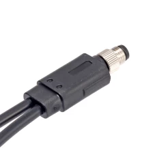 China Ip67 M8 M12 Y Splitter with male to 2 female fix screw connector manufacturer