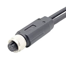 China M12 12 pin A code female Y type 1 to 2 splitter pvc pur cable length 2 Meters manufacturer