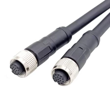 China M12 17 Pin A-Coding Female Straight Connector Molded 26AWG 2 Meters PVC Cable manufacturer