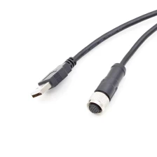 China M12 17 pin female to usb male cable manufacturer