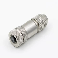 China M12 3 4 5 8 12 pin connector straight metal assembly plug M12 waterproof IP67 connector manufacturer