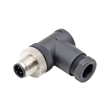 China M12 3 pin 4 pin right angle 90 degree field wireable male connector manufacturer