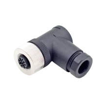 China M12 3 pole 4 pole female right angle 90 degree elbow type field wireable connector manufacturer