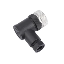 China M12 4 5 8 pin right angle Female plug with hex nut manufacturer