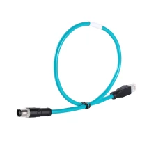China M12 4 pin male D-coded to cat5 rj45 cable manufacturer