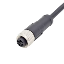 China M12 4 pole female straight connector A B D S T code pvc pur cable manufacturer