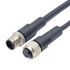 China M12 5 pin male to female straight one end or two end pvc cable length optional manufacturer
