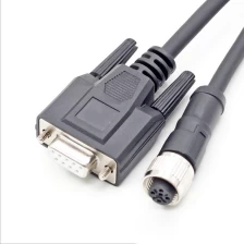 China M12 5pin 5core female connector to DB9 female cable D-sub 9 pin connector RS232 RS485 cable manufacturer