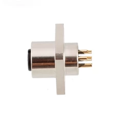 China M12  A B D X S T coded square flange socket connector 2 3 4 5 6 8 12 17 pin Panel connector manufacturer