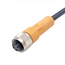 China M12 A B D code male female straight connector orange color pvc cable 3 Meters manufacturer