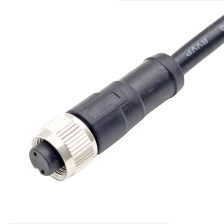 China M12 A code 2 pin female straight connector PVC PUR jacket 1 Meter manufacturer