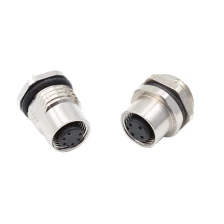 China M12 A code 4 pin female rear type socket M12 6 pin female front type connector manufacturer
