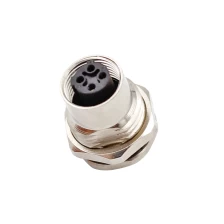 China M12 C code socket 3 4 5 6 pin front or rear panel mount M12 connector manufacturer