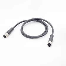 China M12 T code connector male  female 4 pin molded 1 M 2 M 3 M PVC cable manufacturer