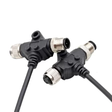 China M12 T type splitter cable 3 4 5 6 8 pin female to male to cable connector manufacturer