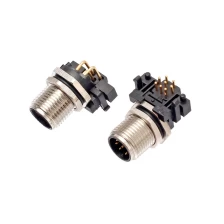 China M12 circular connector right angled ip67 pcb 3 4 5 pin waterproof connector manufacturer
