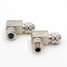 China M12 right angle male female 3 4 5 8 12 pin shield plug metal m12 pg9 connector manufacturer