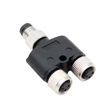 China M8 3 4 5 6 8 pin male or female Y type 1 to 2 way splitter connector manufacturer